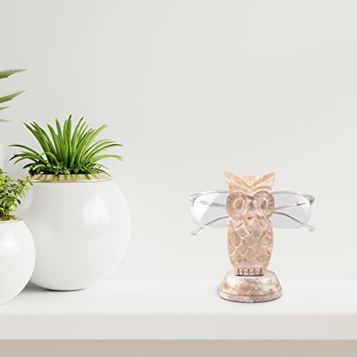 Owl Spectacle Stand Eyeglass Holder Foldable Display Stand Wooden Tabletop Countertop Accessories for Home Office Desk Home Decor Accessories Gif