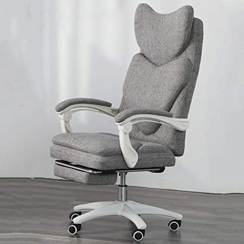 n/a High-Back Executive Swivel Office Desk Chair with Ribbed Upholstery - White, Lumbar Support, Modern Style, Certified