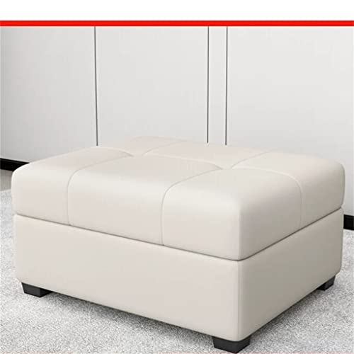 N/A Home Storage Stool Sofa Stool Storage Changing Shoe Stool Sittable Living Room Footrest Tech Cloth (Color : Argento, Size : 80 * 60 * 41cm)