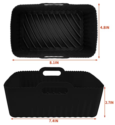 Silicone Liners for Ninjas Dual Air Fryer,2pcs Air Fryer Accessories, Reusable Dual Air Fryer Basket, Air Fryer Silicone Pot, air Fryer Liners Si
