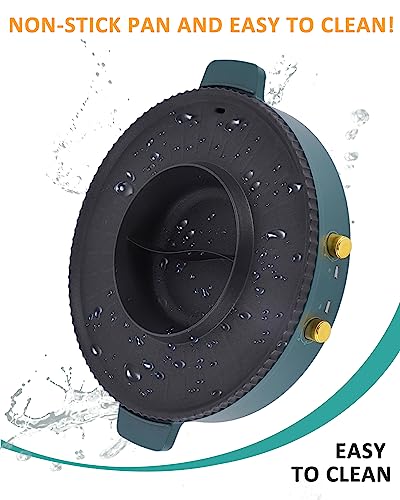 Hot Pot Grill 2-IN-1 Electric Grill with Hot Pot 42cm Korean BBQ Grill Indoor, Hot Pot with Divider, Nonstick and Smokeless,Dual Temperature Cont