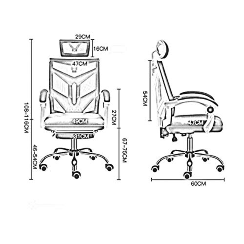 n/a Office Chair Ergonomic High-Back Swivel Mesh Chair Armrest Desk Chair Adjustable Seat Height