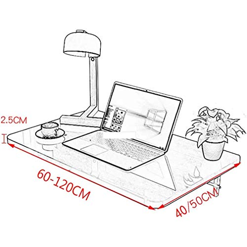 MYYINGELE Folding Wall-Mounted Table, Solid Wood Wall Table, Dining Table, Computer Desk for Small Space, for Office Home Kitchen, Black, 60x40cm