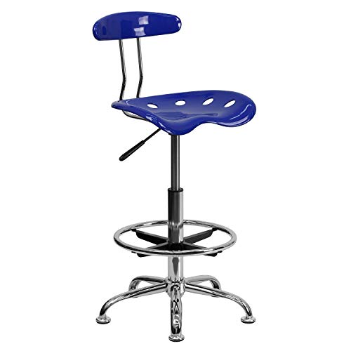 Flash Furniture Drafting Stool, Metal, White, 50.8 x 43.82 x 104.14 cm