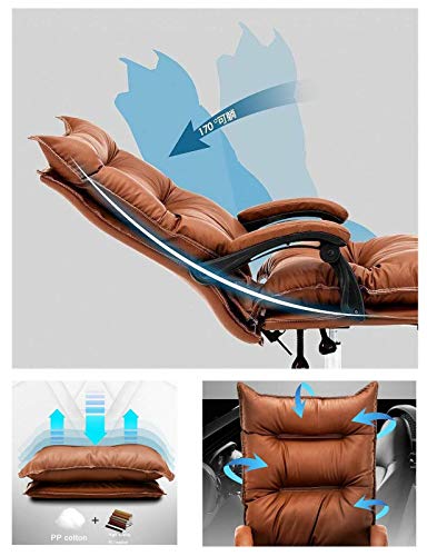 NMDCDH PU Leather Executive Desk Chair with Leather Racing Seat, Office Computer Desk Chair with Adjustable Height for Home Women, Men