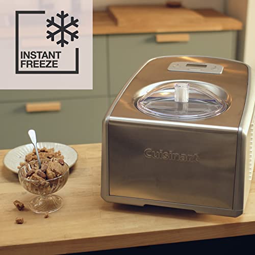 Cuisinart Ice Cream and Gelato Maker | Makes Ice Cream, Gelato, Sorbet, Frozen Yoghurt in 40 Minutes | No Need to Pre-Freeze Bowl | Stainless Ste