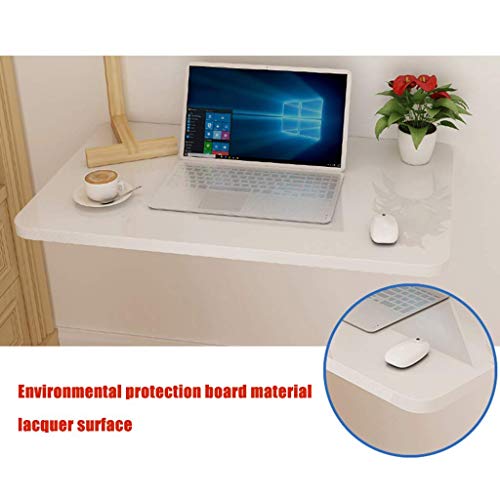 SKOAJAS Workspace Organizer Folding Table, Wall-Mounted Table Kitchen Wood Dining Tables Kitchen Multi-use Computer Laptop Desk Space Saving for