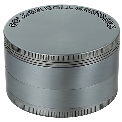 Golden Bell 3 inch Grinder 4 Layers Spice Grinder Zinc Alloy Grinder - Nickle Black