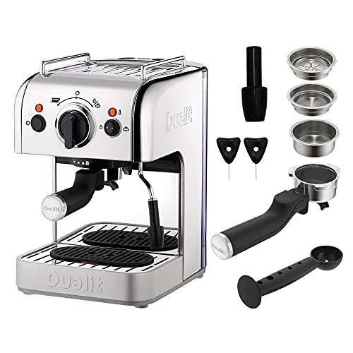 Dualit 84430 3 in 1 Coffee Machine with Stainless Steel Jug | 1.5L Removable Water Tank | Fast Heating Technology, Chrome