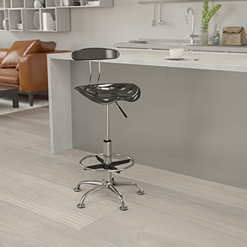 Flash Furniture Drafting Stool, Metal, White, 50.8 x 43.82 x 104.14 cm