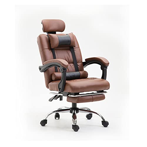 LUKEO Home Office Reclining Lounge Chair Lift Rotary Chair Footstool Executive Chair Lunch Lounge Chair (Color : Argento, Size : Light Grey)