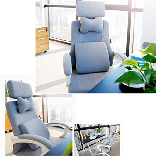 MU Computer Chair,Fabric Home Study Swivel Chair Nordic Boss Chair Ergonomic Chair Comfortable Office Chair Loading 400Kg,Gray,70 * 70 * 114Cm