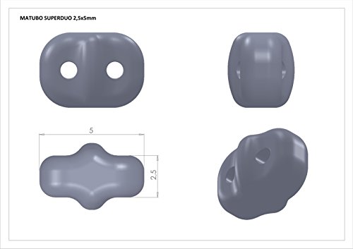 20 Grams (0,71 Ounces) am Czech Two-Hole Seed Beads SuperDuo 2.5x5mm Chalk White with White Luster