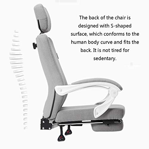 LEIGE Chairs,Swivel High Back Home Office Computer Desk Chairs Racing Chair with Headrest and Lumbar Support (Color : Gray, Size : 114 * 70 * 70c