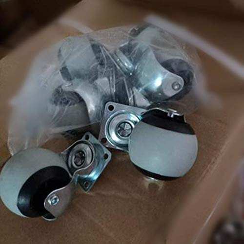 SKOAJAS Plate Casters Ball Caster Wheels Moving Caster Wheels,Swivel Wheels for Furniture,TPR Trolley Wheels,360 Degree Rotating Ball Castors wit