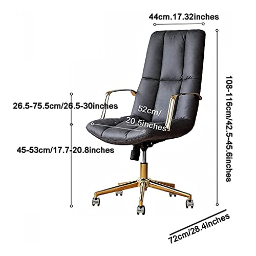YT.JYUERI Relax Comfortably Safe Office Chair, Leather Desk Chair, Mid Back Computer Chairs Ergonomic Swivel Rolling Chair, Home Office Task Chai