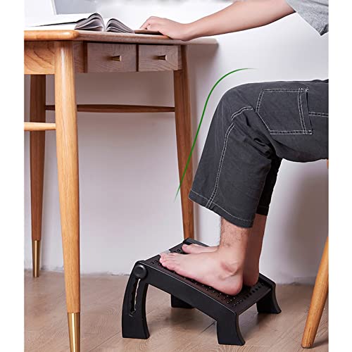 luoyipink Adjustable Height Foot Rest Under Desk, With 1x Phone Holder, Foot Rest Plastic Non-Slip Foot Stool with Massage Function,Suitable for