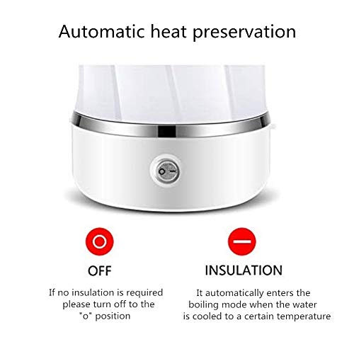 Foldable Electric Kettle for Travel - 500ML Electric Silicone Water Boiler BPA-Free Hot Tea Heater Dual Voltage Collapsible Kettle with Stainless