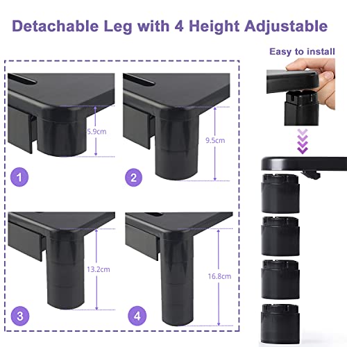 KOADOA Monitor Stand with Drawer - Laptop Stand for Desk,Suitable Height Adjustable Monitor Riser and Cellphone Holder, Computer stand for Printe