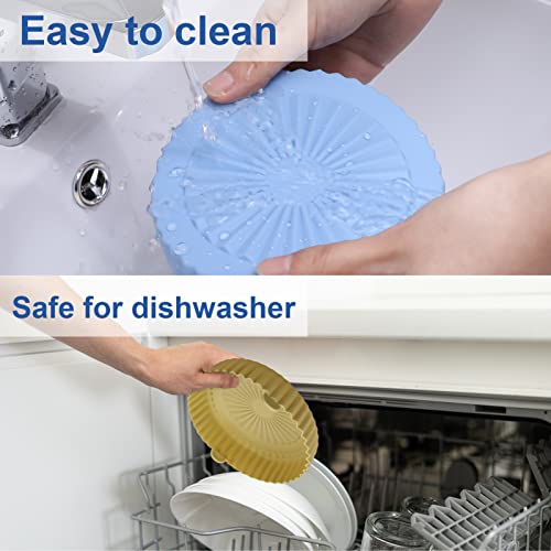 FANTESI 2 Pcs Air Fryer Silicone Liner, 6.3 Inch Round Silicone Baking Pan Air Fryer Paper Liners Replacement Round Silicone Mats Air Fryer Baske