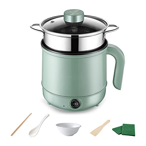 GHIBFBT Electric Hot Pot with Steamer, Non-Stick Multifunctional Electric Skillet for Stir Fry Stew Steam, Portable Mini Cooker for Soup Porridge
