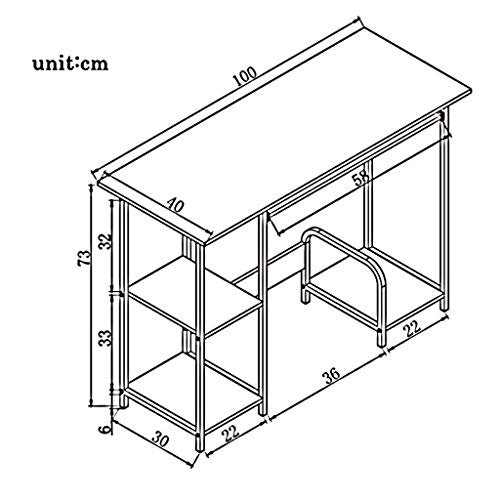 N/A Home Laptop Notebook Computer Desk, Computer Desk with Sliding Keyboard Tray Shelf and Lockers Home Office Furniture