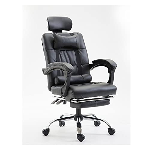 LUKEO Home Office Reclining Lounge Chair Lift Rotary Chair Footstool Executive Chair Lunch Lounge Chair (Color : Argento, Size : Light Grey)