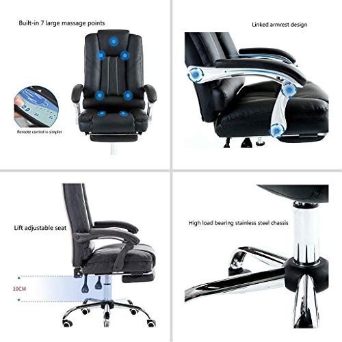HJW Gaming Chair, Office Chair Long-Seat Home Swivel Chair Backrest Student Chair 145 ° Back Reclining Armchair
