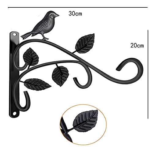 2 Packs Hanging Basket Brackets Wall Hanging Hooks 12 Inch Iron Plant Hanger Wall Hooks for Garden Plants/Lantern/Light/Bird Feeder