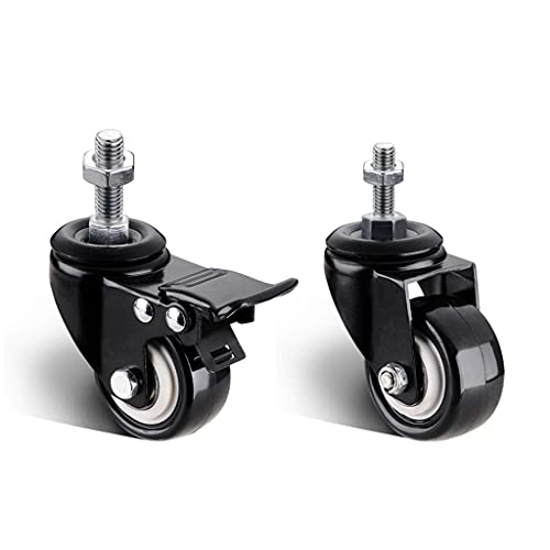 TWDYC 4pcs 2 Inch Screw Mute Roller Table Steering Wheel Wheel Pulley Brake Furniture Universal Wheel Accessories Universal Wheel M8*25