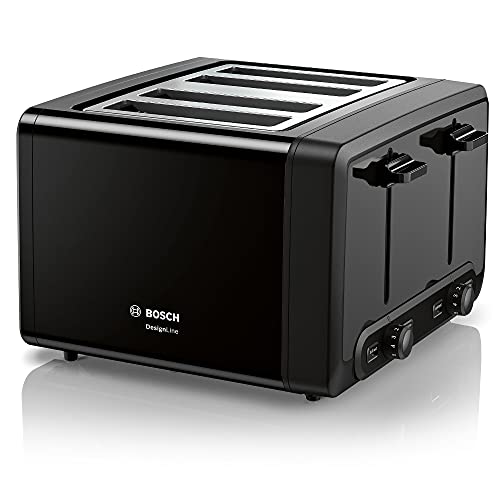Bosch DesignLine Plus TAT4P440GB 4 Slot Stainless Steel Toaster with variable controls - Stainless Steel