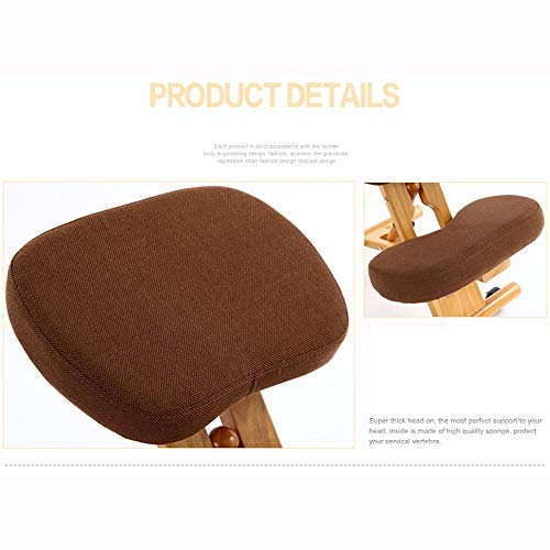 WALNUT Ergonomic Kneeling Chair With Caster Stool Wood Office Posture Support Furniture Ergonomic Wooden Chair Balancing Body Back Pain (Color :