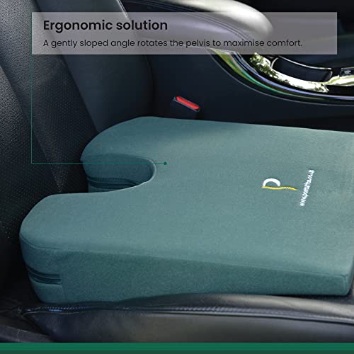 Posturite Coccyx Cut-Out Wedge - Home, Office and Car Lumbar Support Seat Cushion - For Tailbone and Sciatica Relief