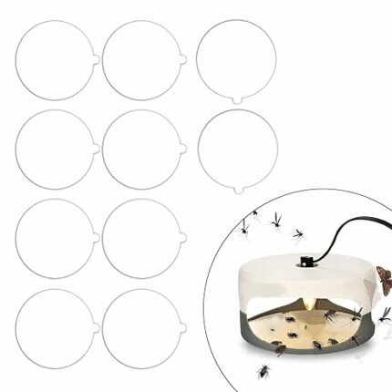10Pcs Flea Trap Sticky Sticker,Flea Trap Sticky Discs Mosquito Trap Sticky Paper Round Sticky Pads,Flea Trap Refill for Pet House Carpet Living R