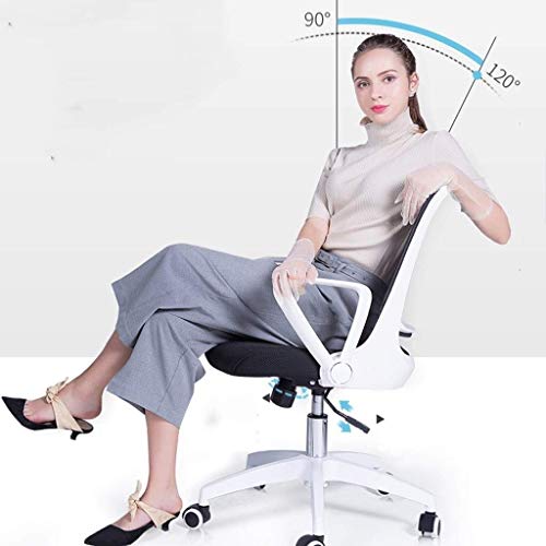 n/a Chair-Extra Large Mid Back Breathable Mesh Office Desk Computer Desk Chair with Lumbar Support Black(Color : Black,Size: 96 * 58cm)