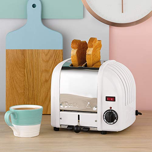 Dualit Classic 2 Slice Vario Toaster| Stainless Steel, Hand Built in the UK| Replaceable ProHeat Elements| Heat Two or Four Slots, Defrost Bread,