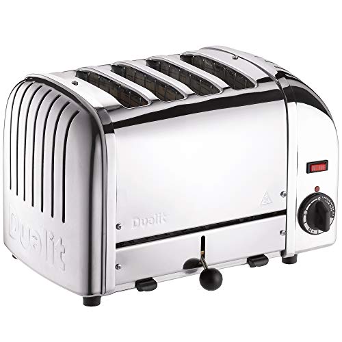 Dualit Classic 4 Slice Vario Toaster - Stainless steel, hand built in the UK - Replaceable ProHeat® elements - Heat two or four slots, defrost br
