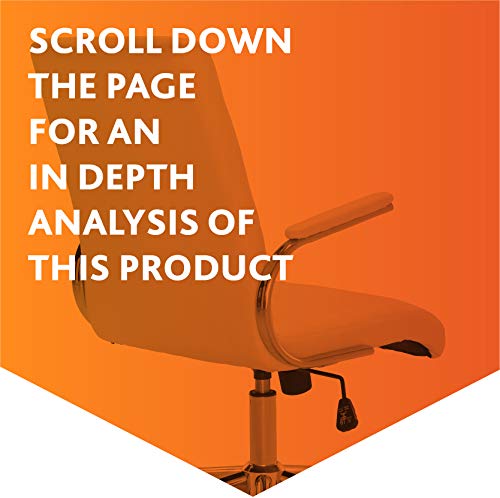 Office Hippo Executive Swivel Office Desk Chair with Fixed Padded Arms, Faux Leather, White