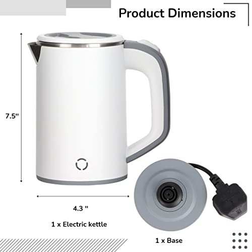 SWEWARM Travel Kettle, Travel Electric Kettle, 304 Stainless Steel Electric Kettle, 600W Fast Boil Small Electric Kettle, Portable Electric Kettl
