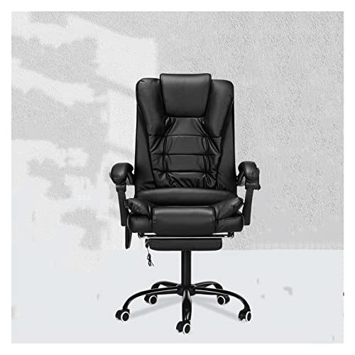 LXXSH Adjustable Massage Office Chair Reclining High Back Chair Big Tall Leather Ergonomic Swivel Chair with Footrest
