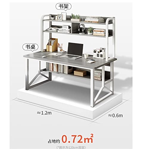 JYDQM Computer Desk Table Bookshelf Integrated Table Bedroom Female Students Home Study Writing Without Chair (Color : D, Size : 120cm)
