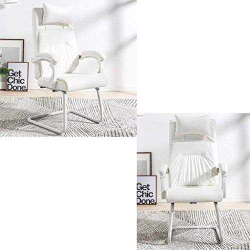 ZCMEB Leather Ergonomic Household Office Chair, Massage Reclining Desk Chair Lumbar Support, High Back