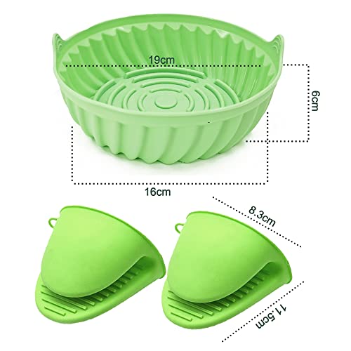 Air Fryer Silicone Pan, Silicone Air Fryer Liner 7.5 inch Air Fryer Silicone Basket Reusable Silicone Air Fryer Liner Oven Resistant Non Stick Ma