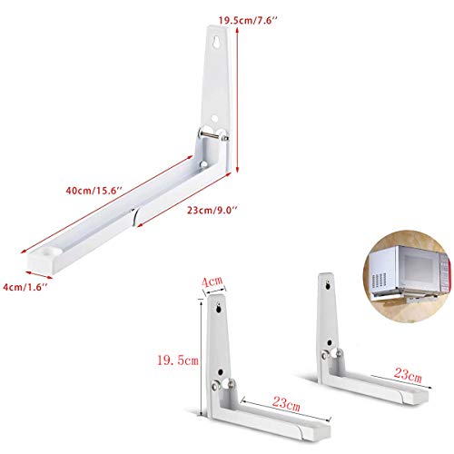 Foldable Stretch Shelf Rack Wall Mount Kitchen Microwave Oven Stand Bracket Microwave Oven Wall Mounting Brackets - White
