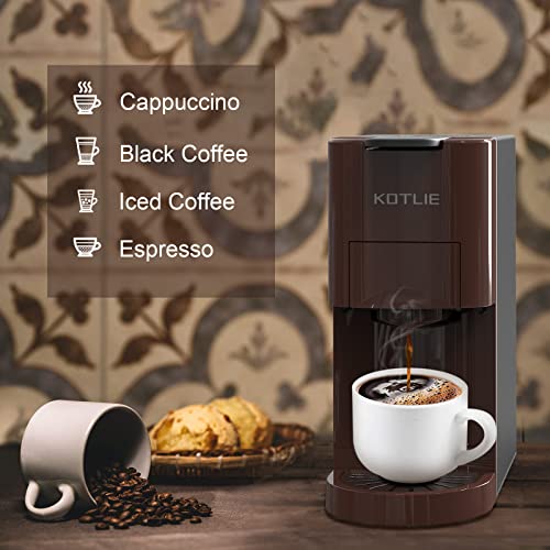 KOTLIE Espresso 4in1 Coffee Machine for Nespresso Original/Dolce Gusto/L’OR/Starbucks/Ground Capsule and ESE Coffee Pods,19 Bar Automatic Coffee