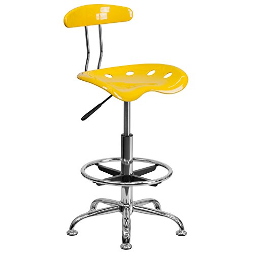 Flash Furniture Drafting Stool, Metal, White, 50.8 x 43.82 x 104.14 cm