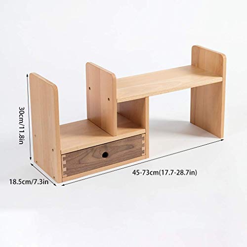 WXJLYZRCXK Bookcases Expandable Wood Desktop Bookshelf Desk Organizer Countertop Bookcase Office Storage Rack Adjustable Display Shelf for Home D