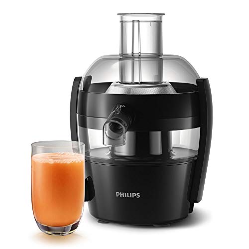 Philips Viva Collection Compact Juicer, 1.5 Litre, 500 Watt, Quick Clean Technology, Drip Stop, Dishwasher Safe Parts, See-through Pulp Container