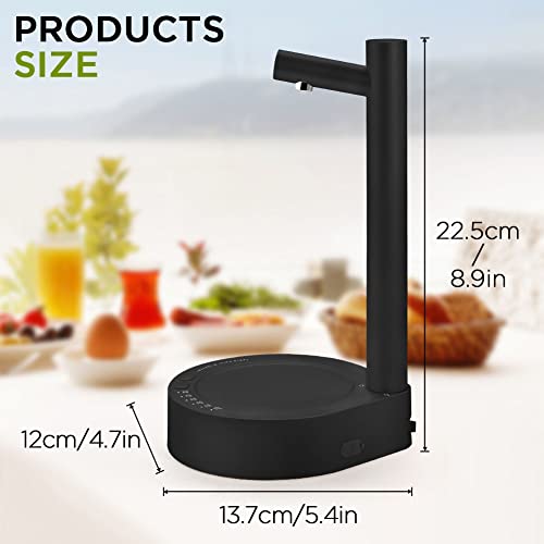 AUAUY Desktop Water Bottle Dispenser, Smart 6 Levels Table Top Water Dispensers for 5 Gallon & Universal Bottles, USB Portable Charging Automatic