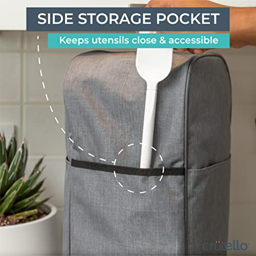 Crutello Food Processor Cover with Storage Pockets for Large 11-14 Cup Processors, Fits Various Brands